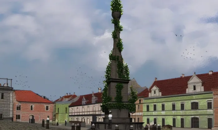 Sloup Nejsvětější Trojice (Kadaň) – jaro