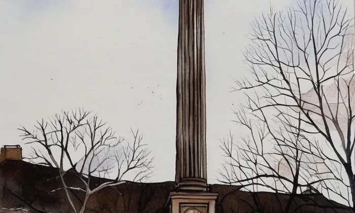 Socha Karla IV. (Karlovy Vary, 1858) – akvarel