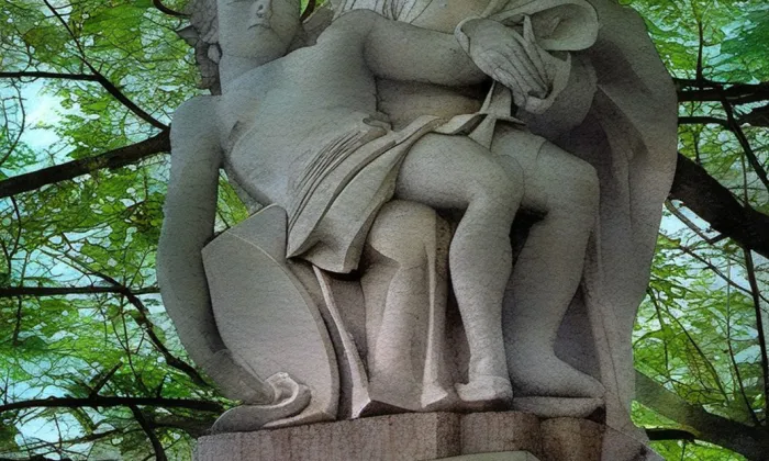 Socha Pieta – akvarel