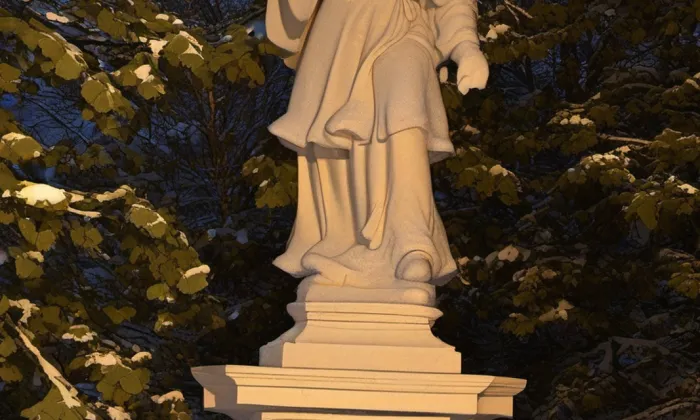 Socha svatého Jana Nepomuckého (Černilov) – zima
