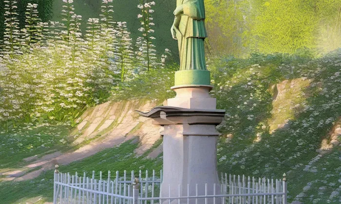 Socha svatého Jana Nepomuckého (Dlouhá Třebová) – jaro
