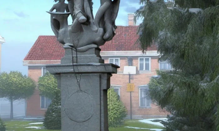Socha svatého Jana Nepomuckého (Heřmanův Městec) – zima