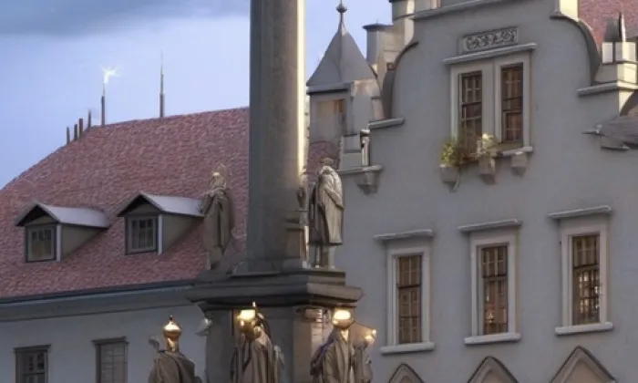 Sousoší Nejsvětější Trojice (Loket) – noc