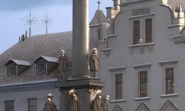Sousoší Nejsvětější Trojice (Loket) – zima