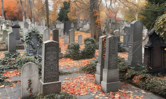 Starý židovský hřbitov na Smíchově – podzim
