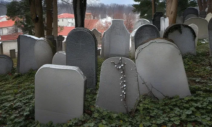 Starý židovský hřbitov v Roudnici nad Labem – zima