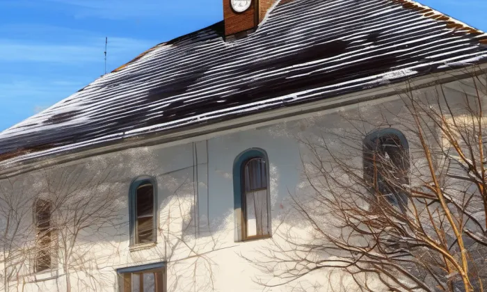 stará škola v Dřevčicích – zima