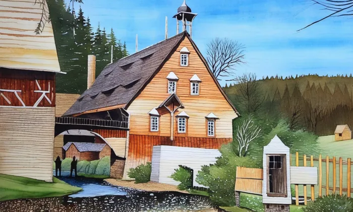 Starý mlýn (Březová) – akvarel