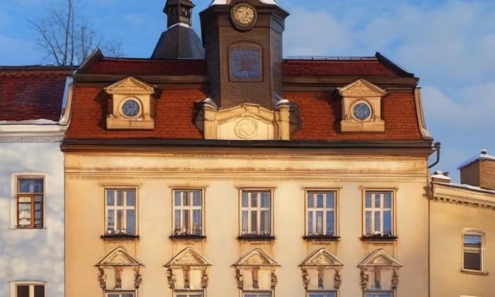 Stará radnice v Jindřichově Hradci – zima