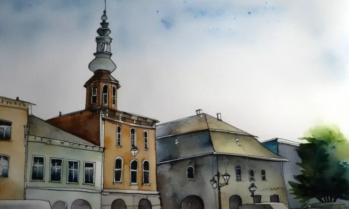 Stará radnice ve Svitavách – akvarel