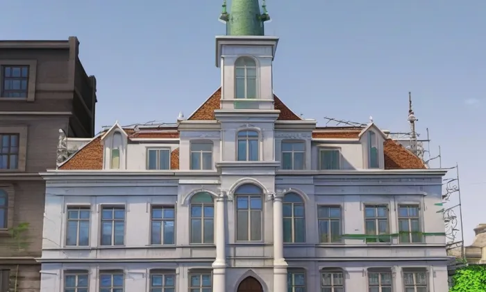 stará správní budova Spolchemie – jaro