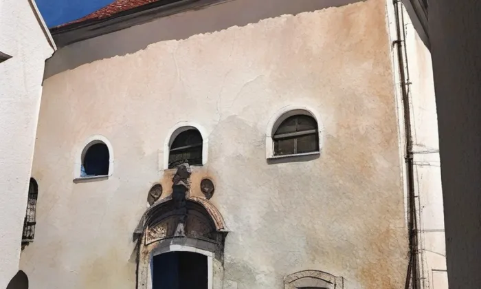 Stará synagoga ve Velkém Meziříčí – akvarel