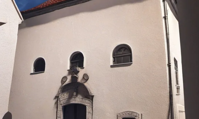 Stará synagoga ve Velkém Meziříčí – noc