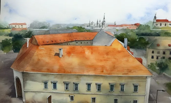 Staroměstská kasárna – akvarel