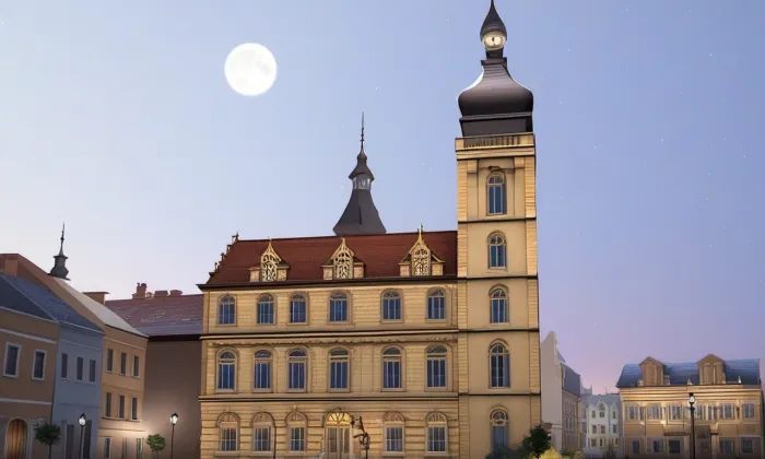 Staroměstská radnice v Mladé Boleslavi – noc