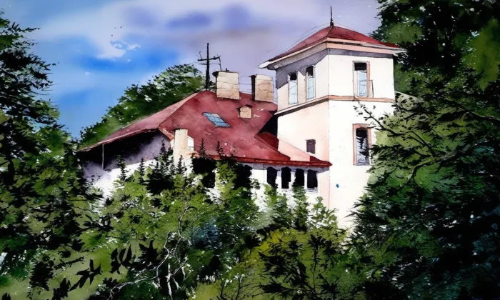 Stibralova vila – akvarel
