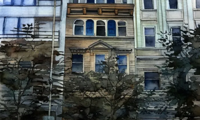 Stutzikův dům – akvarel
