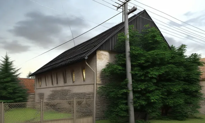 Synagoga v Pravoníně – noc