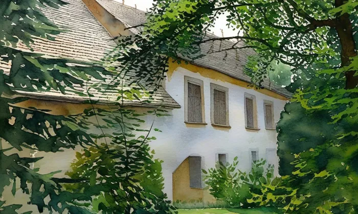 tvrz – akvarel