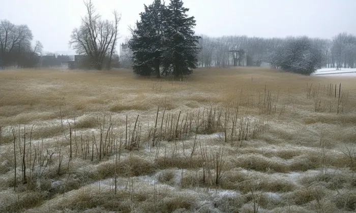 Tvrz - tvrziště Na valech – zima