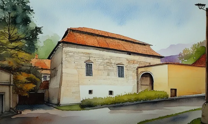 Tvrz Čelákovice – akvarel