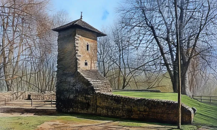 tvrz Štěměchy – akvarel