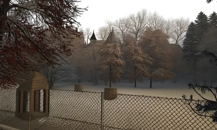tvrziště Dvorce – zima