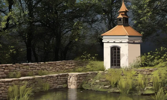 tvrziště Na Baště v Tihavě – noc