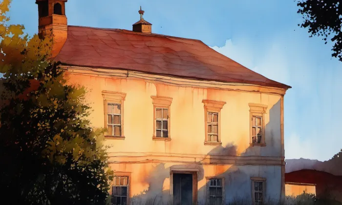 Usedlost Malvazinka – akvarel