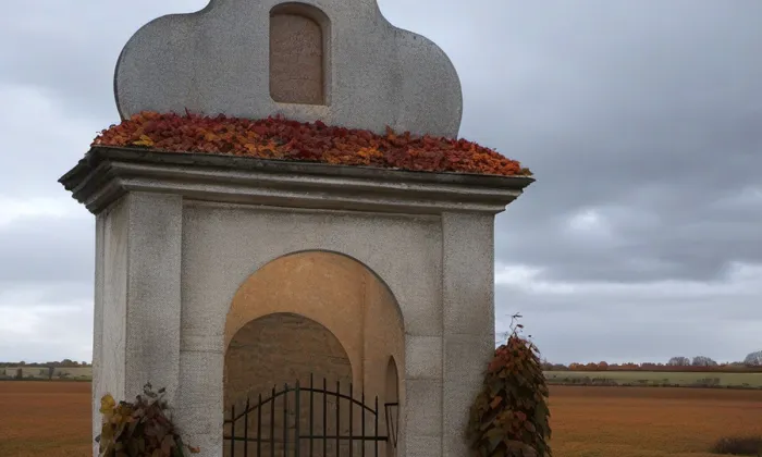 Výklenková kaplička - poklona (Moravské Budějovice) – podzim