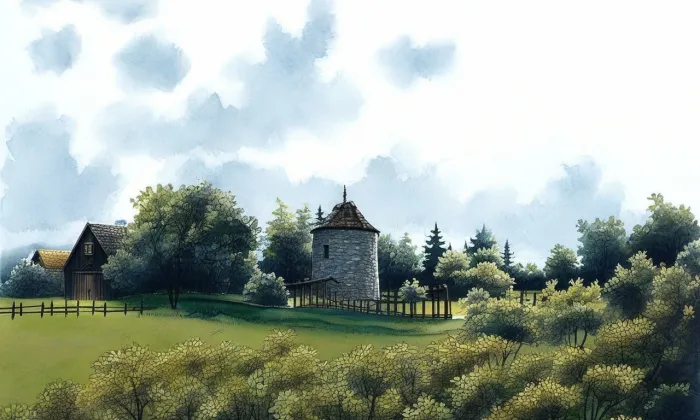 Větrný mlýn (Brušperk) – noc