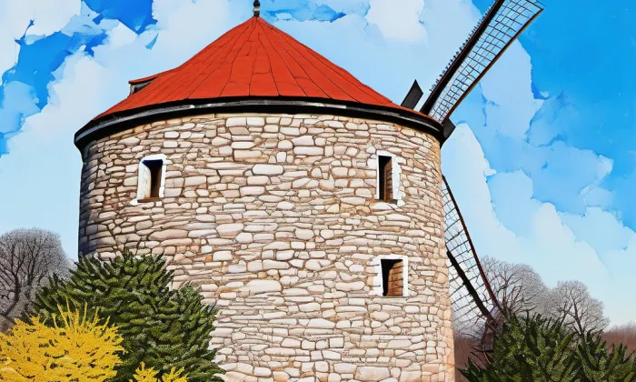 větrný mlýn (Ostrov u Macochy) – zima
