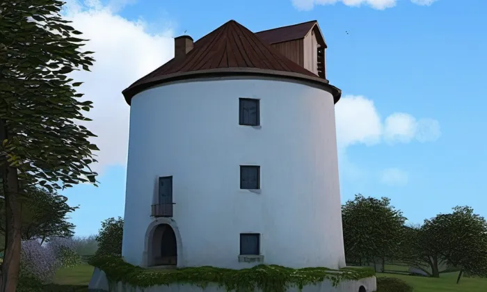 Větrný mlýn Huntířov – jaro