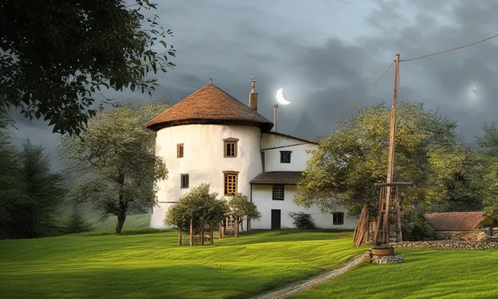 Větrný mlýn ve Studénce – noc