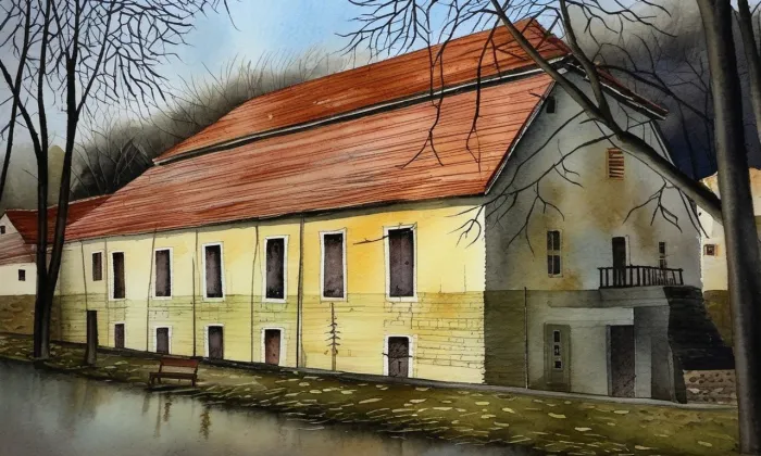Velký mlýn – akvarel