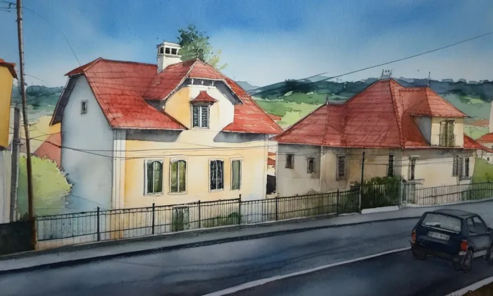 Vila Café York – akvarel