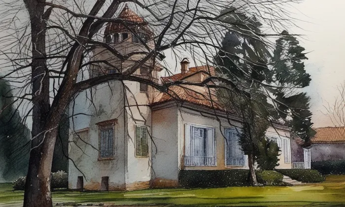 Vila Františka Melichara – akvarel