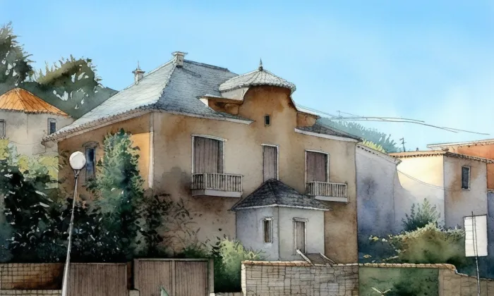 Vila Ludmila – akvarel