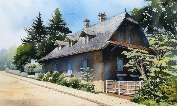 vila Samorostlá – akvarel