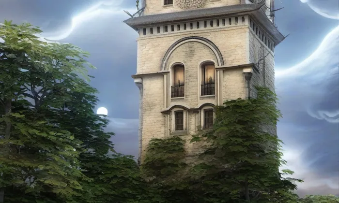 Vinohradská vodárenská věž – noc