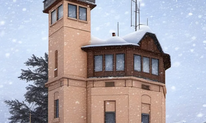Vodárna na Hladnově – zima
