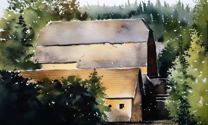 Vodní mlýn (Nové Město na Moravě) – akvarel