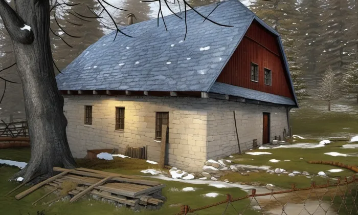 vodní mlýn čp. 11 (Trhová Kamenice) – zima