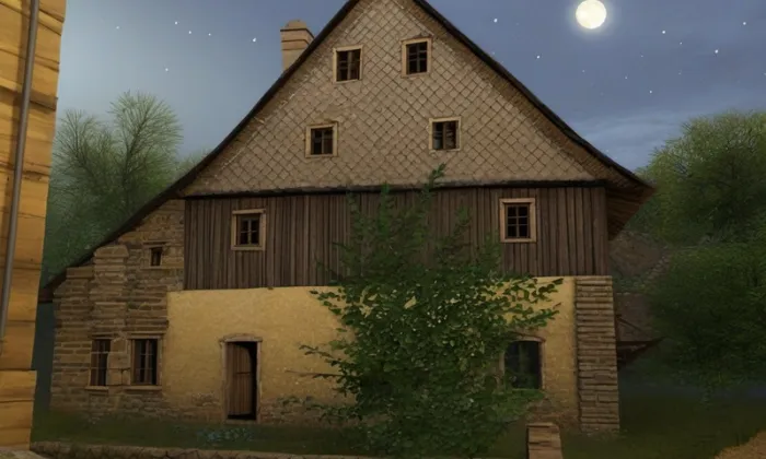 Vodní mlýn (Rochov) – noc