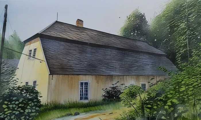 Vodní mlýn (Salavice) – akvarel