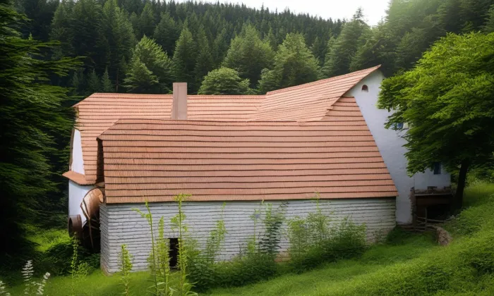 Vodní mlýn s pilou (Trhonice) – léto