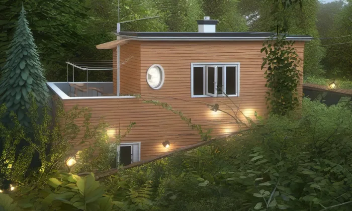 vzorový rodinný dům Svedlund – noc