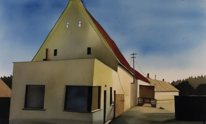 Zemědělský dvůr čp. 10 – akvarel