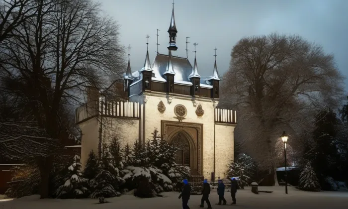 Zrcadlové bludiště na Petříně – zima