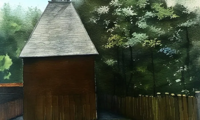 Zvonička (Čaková) – akvarel